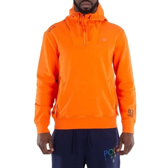 quarter zip orange polo sweatshirt
